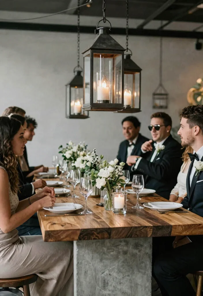 14 Lantern Wedding Centerpieces That Don't Tip Over - 8. Industrial Chic Lanterns 1