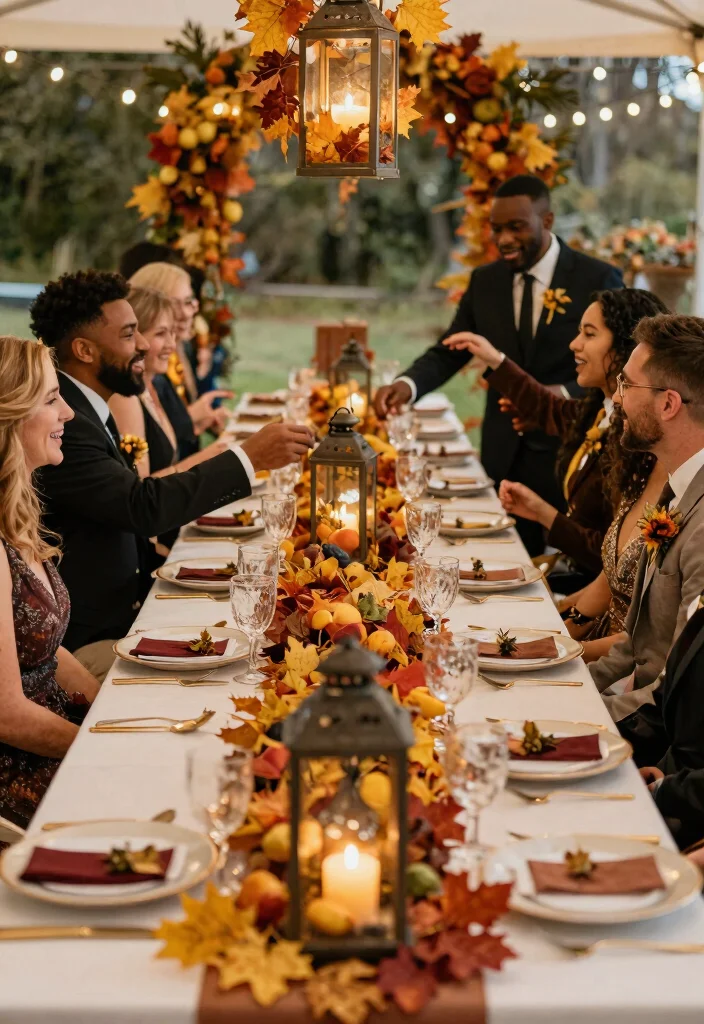 14 Lantern Wedding Centerpieces That Don't Tip Over - 9. Seasonal Lantern Centerpieces 1