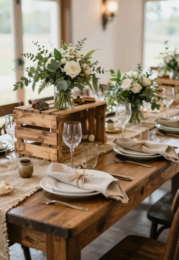 14 Romantic Wedding Table Decor Ideas That Match Your Palette - 12. Rustic Touches 1