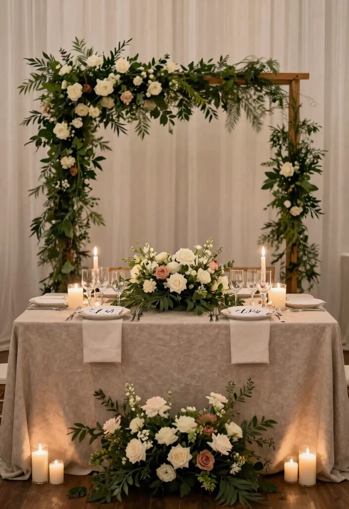 14 Romantic Wedding Table Decor Ideas That Match Your Palette - 14. Sweetheart Table 1