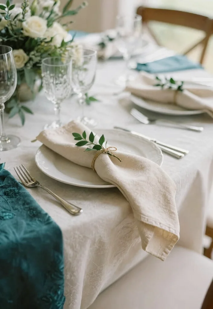 14 Romantic Wedding Table Decor Ideas That Match Your Palette - 2. Elegant Table Linens 1