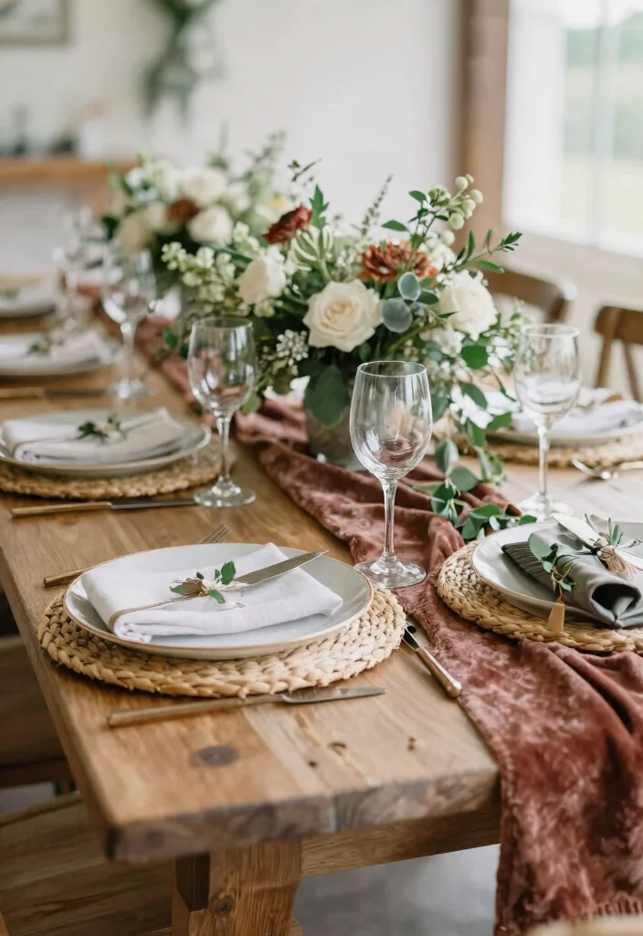 14 Romantic Wedding Table Decor Ideas That Match Your Palette - 8. Textured Table Decor 1