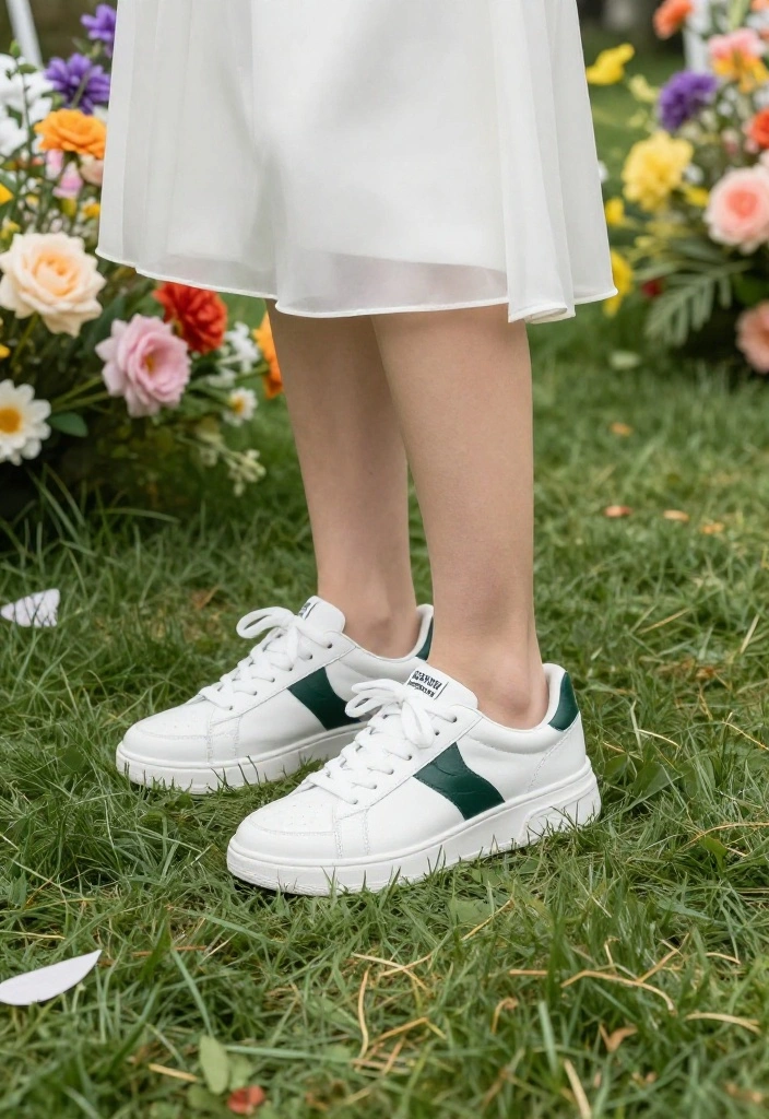 14 Wedding Heels for Brides That Don't Kill Your Feet - 10. Bridal Sneakers for the Trendy Bride 1