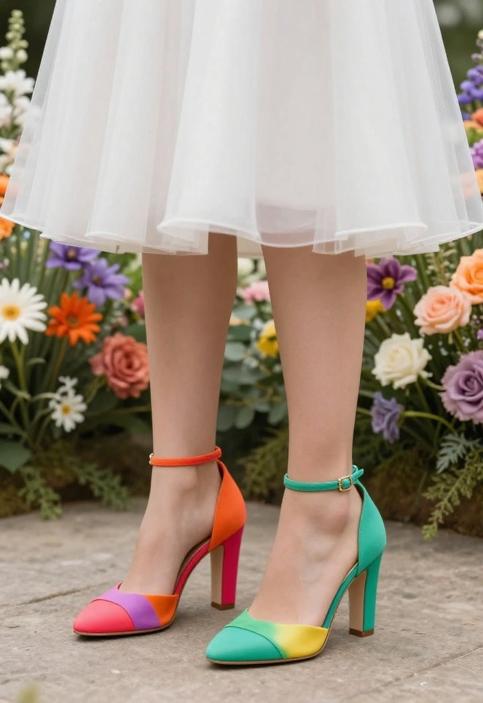 14 Wedding Heels for Brides That Don't Kill Your Feet - 9. Colorful Options for a Bold Statement 1