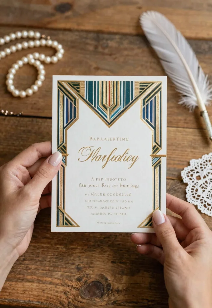 14 Wedding Invitations Vintage That Look Timeless Not Dated - 4. Art Deco Glam 1