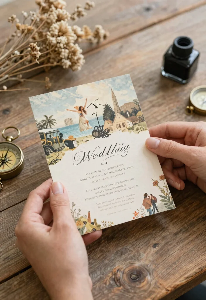 14 Wedding Invitations Vintage That Look Timeless Not Dated - 6. Antique Postcard Style 1