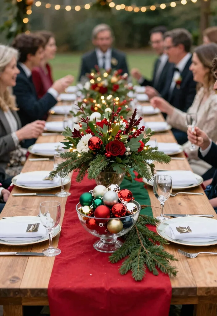 14 Wedding Table Setup Ideas That Stay Put Through Dancing - 14. Festive Holiday Table Decor with Sturdiness 1