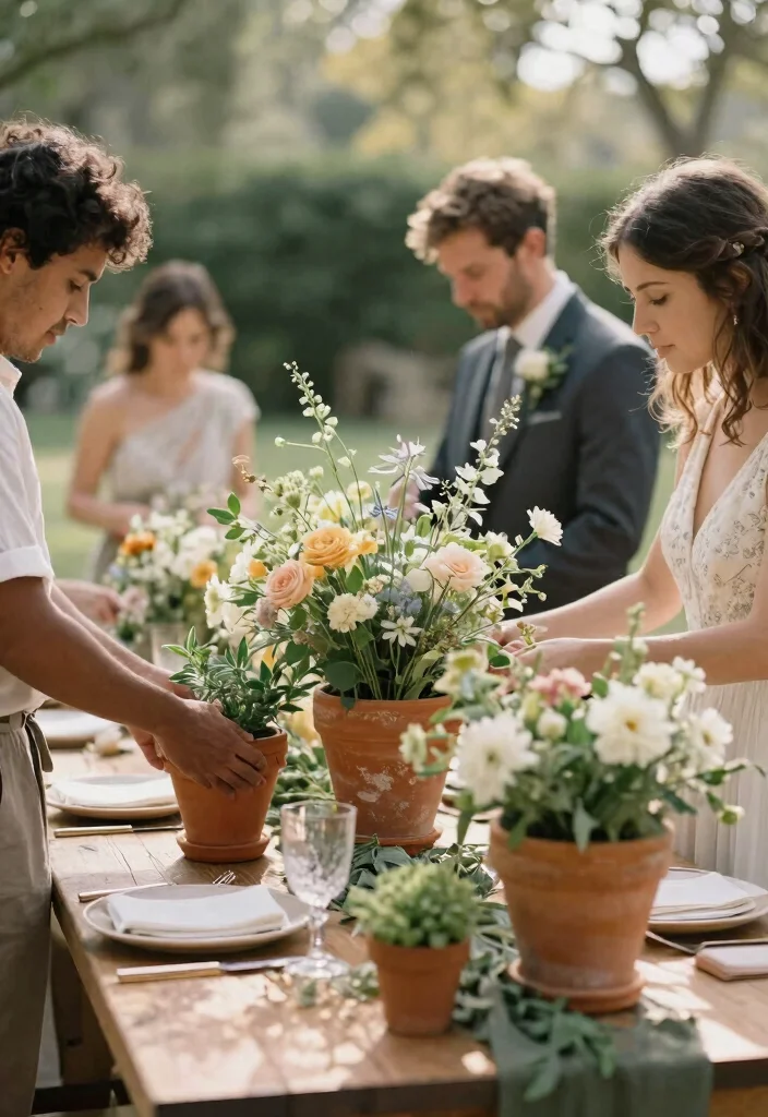 14 Wedding Table Vases That Don't Tip Over During Dinner - 13. Charming Terracotta Pots 1