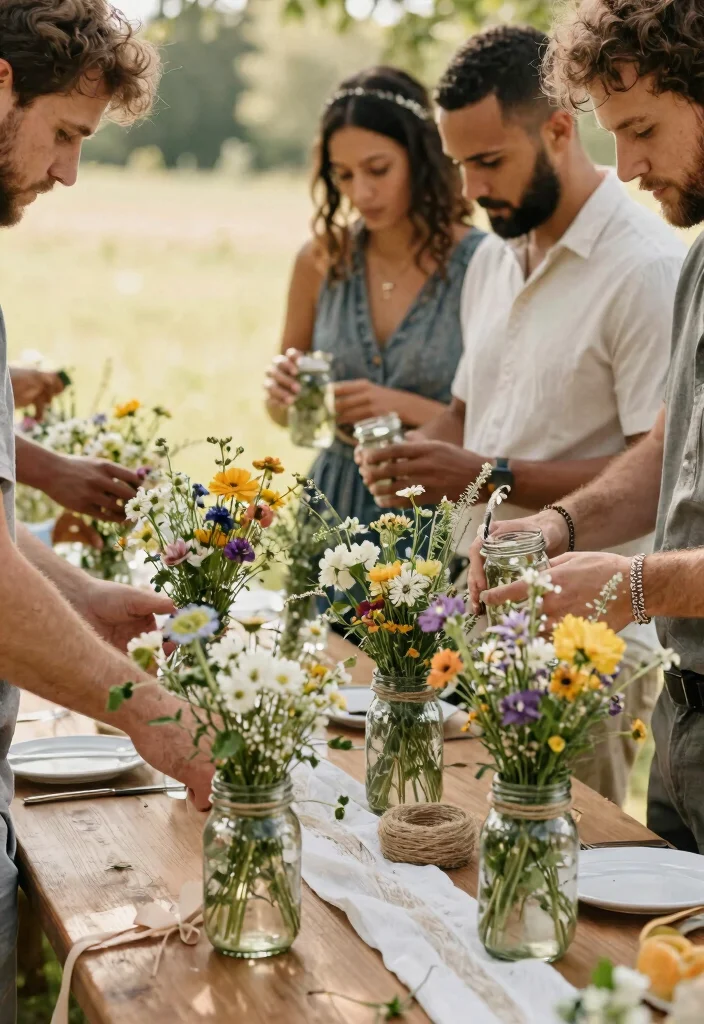 14 Wedding Table Vases That Don't Tip Over During Dinner - 8. Charming Mason Jars 1