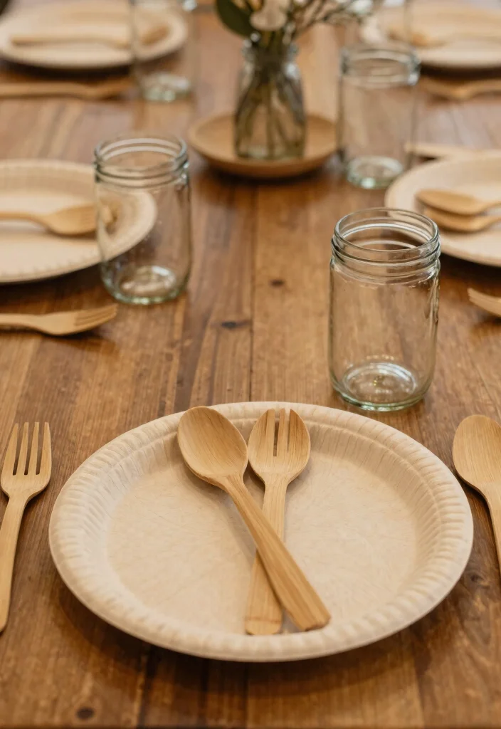15 25 Wedding Anniversary Decorations That Look Fresh Not Dated - 12. Eco-Friendly Tableware 1