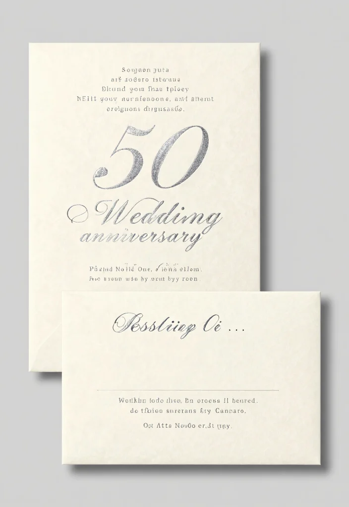 15 50th Wedding Anniversary Decorations Without Tacky Gold - 11. Silver Foil Invitations 1