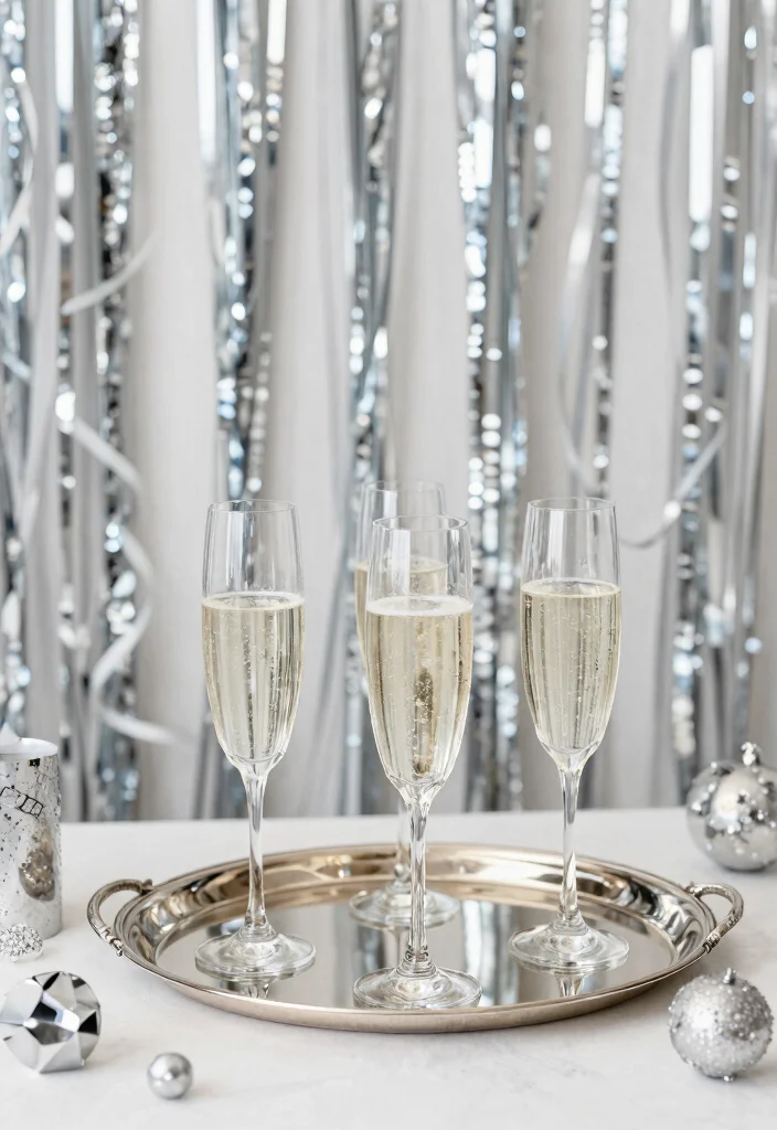 15 50th Wedding Anniversary Decorations Without Tacky Gold - 13. Silver Champagne Bar 1