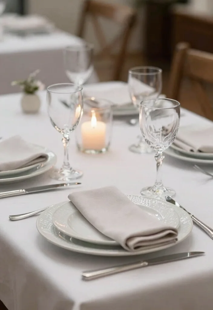 15 50th Wedding Anniversary Decorations Without Tacky Gold - 5. Elegant White Table Settings 1