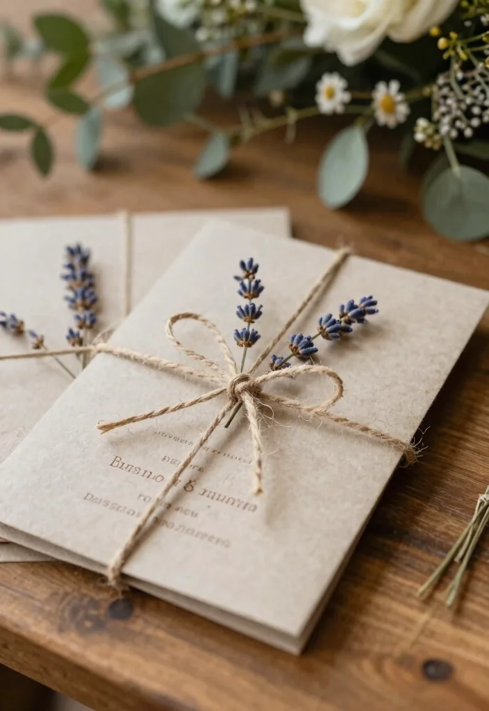15 Fancy Wedding Invitations Luxury Styles That Cost Less - 1. Rustic Elegance with Recycled Paper 1