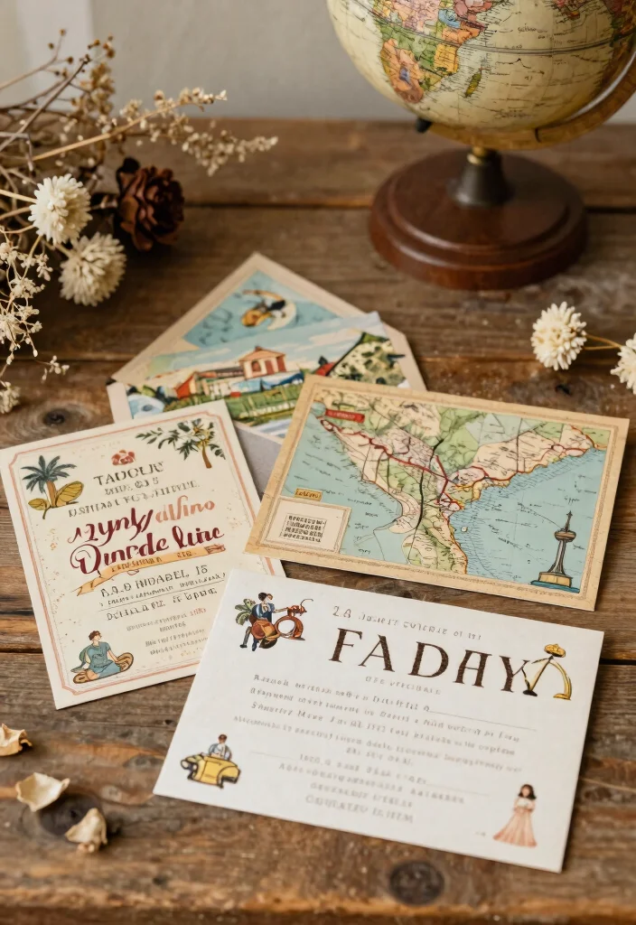 15 Fancy Wedding Invitations Luxury Styles That Cost Less - 12. Vintage Postcard Style 1