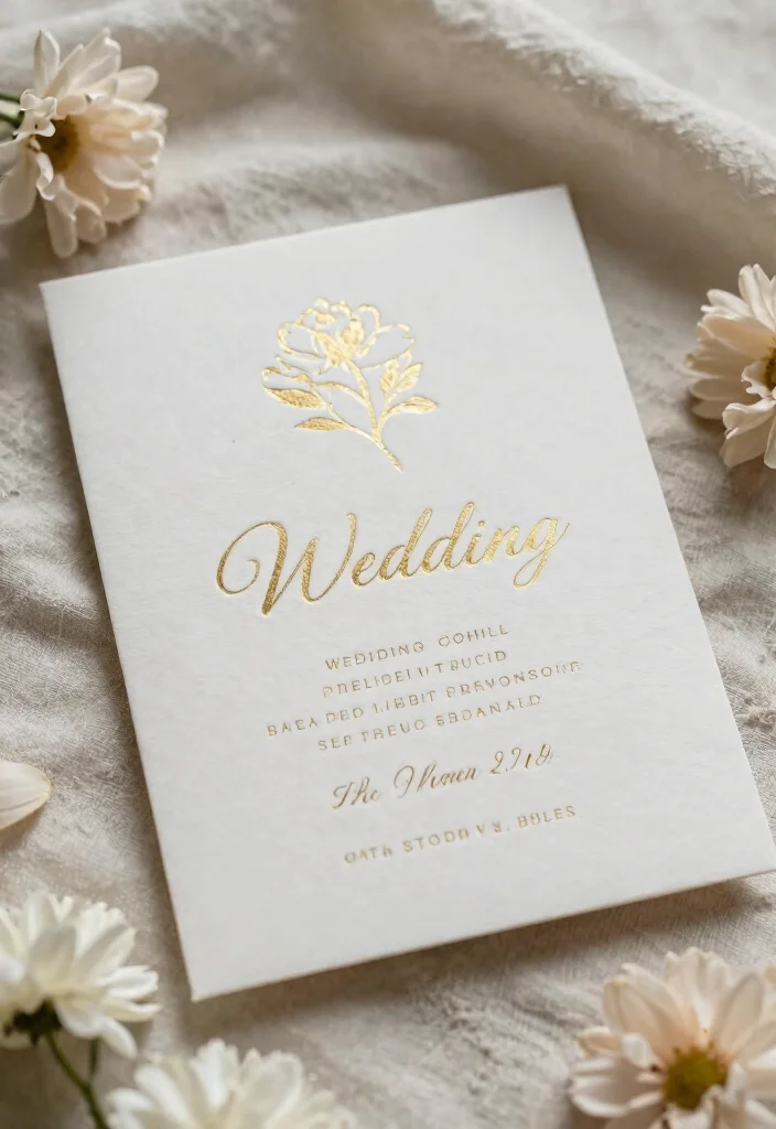 15 Timeless Wedding Invitations That Never Look Dated in Photos 52 15 Timeless Wedding Invitations That Never Look Dated in Photos - 12. Foil-Stamped Accents 1