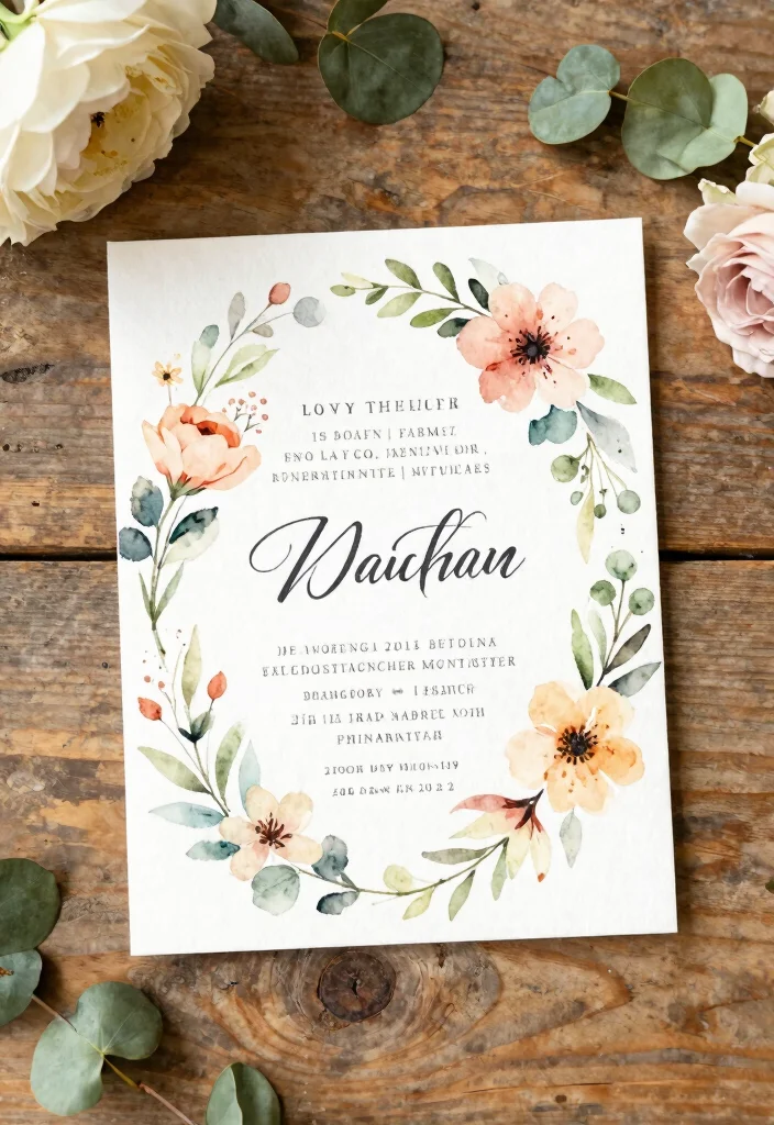 15 Timeless Wedding Invitations That Never Look Dated in Photos 53 15 Timeless Wedding Invitations That Never Look Dated in Photos - 13. Artistic Watercolors 1
