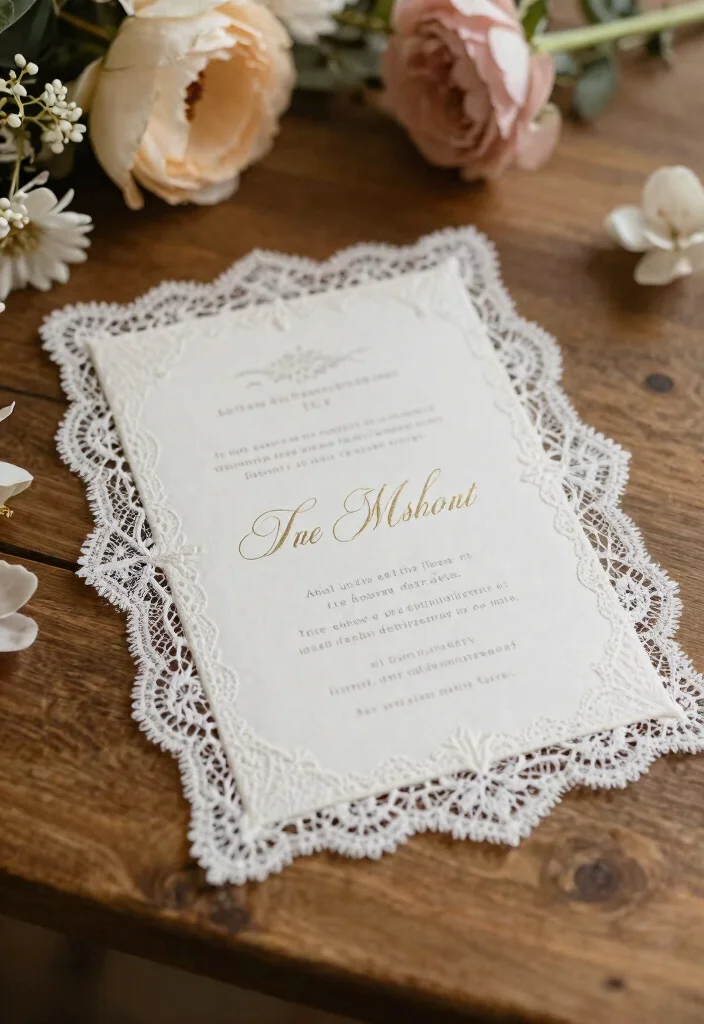 15 Timeless Wedding Invitations That Never Look Dated in Photos 3 15 Timeless Wedding Invitations That Never Look Dated in Photos - 3. Vintage Lace Details 1