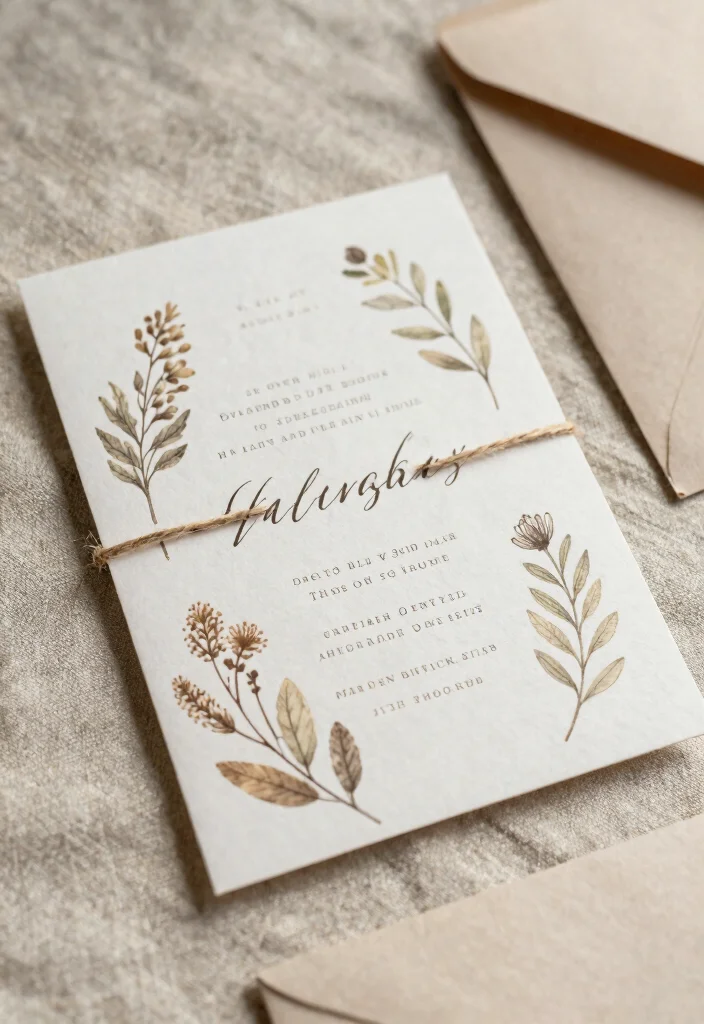 15 Timeless Wedding Invitations That Never Look Dated in Photos 26 15 Timeless Wedding Invitations That Never Look Dated in Photos - 6. Earthy Tones and Textures 1