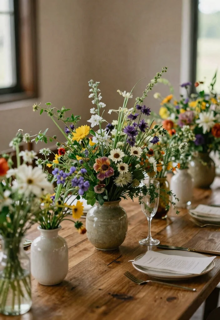 15 Vintage Wedding Decorations That Don't Look Like Grandma's - 10. Mixed Flower Arrangements 1