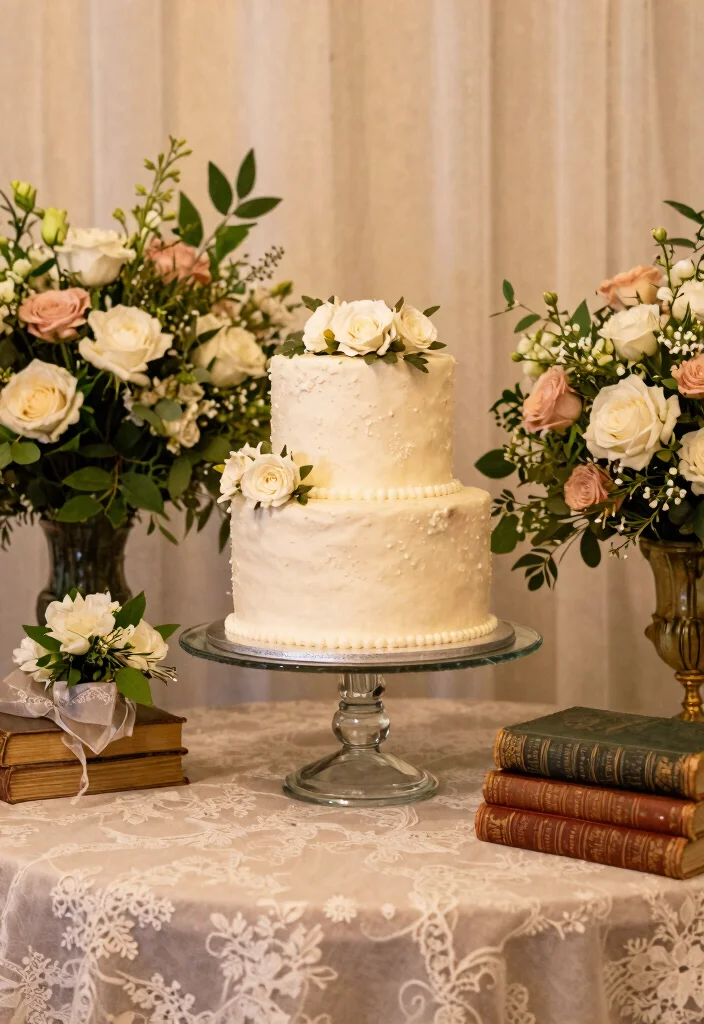 15 Vintage Wedding Decorations That Don't Look Like Grandma's - 12. Whimsical Cake Displays 1