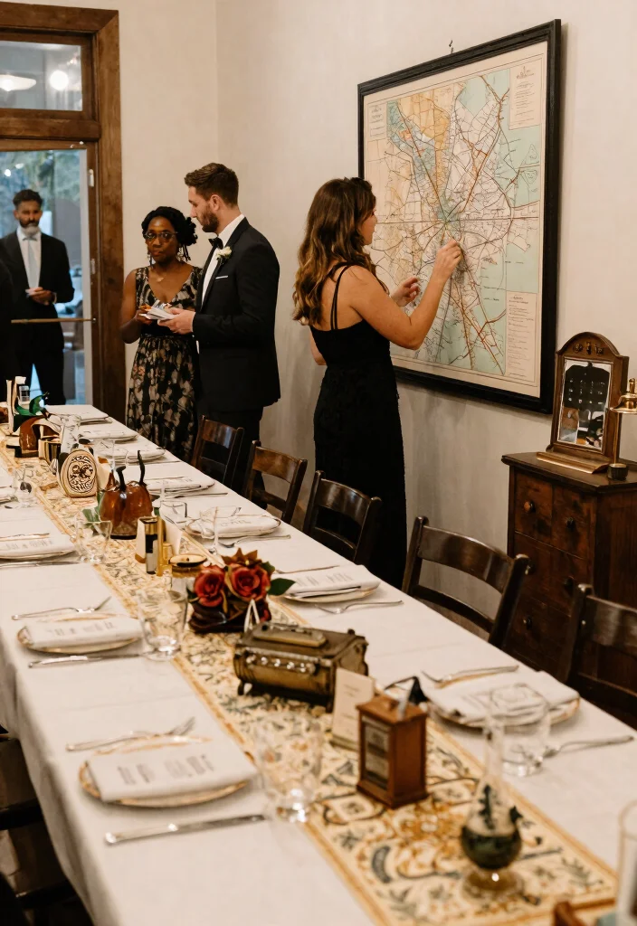 15 Vintage Wedding Decorations That Don't Look Like Grandma's - 13. Old-World Map Decor 1