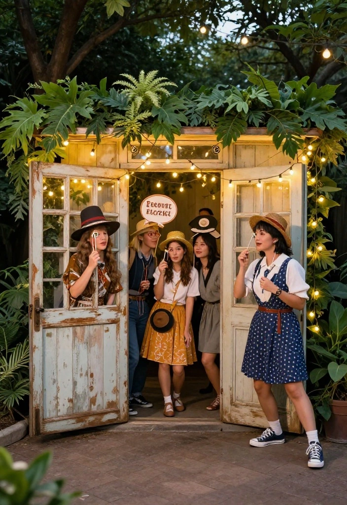 15 Vintage Wedding Decorations That Don't Look Like Grandma's - 7. Creative Photo Booth Backdrop 1