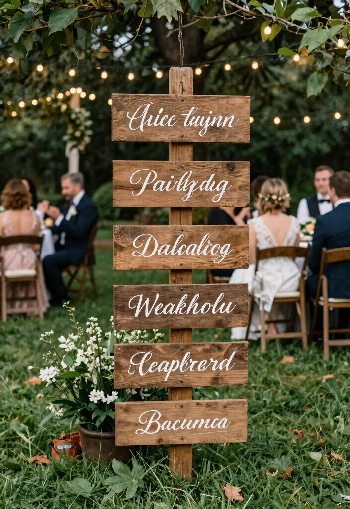 15 Vintage Wedding Decorations That Don't Look Like Grandma's - 9. Rustic Wooden Signage 1
