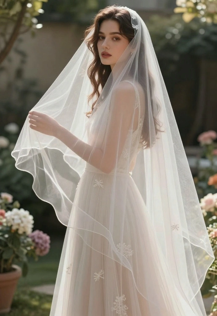 15 Wedding Jewelry Accessories That Won't Compete With Your Dress - 14. Tulle Veil with Minimal Embellishments 1