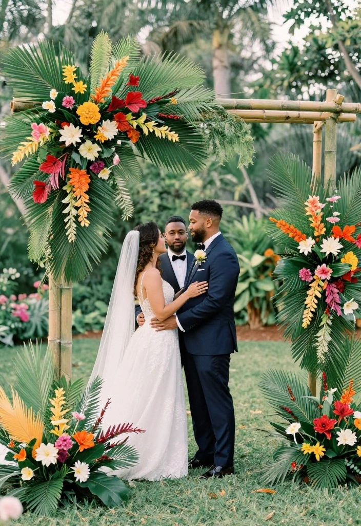 18 Wedding Arch Decoration Ideas That Stand Up to Wind - 4. Bamboo Beauty 1