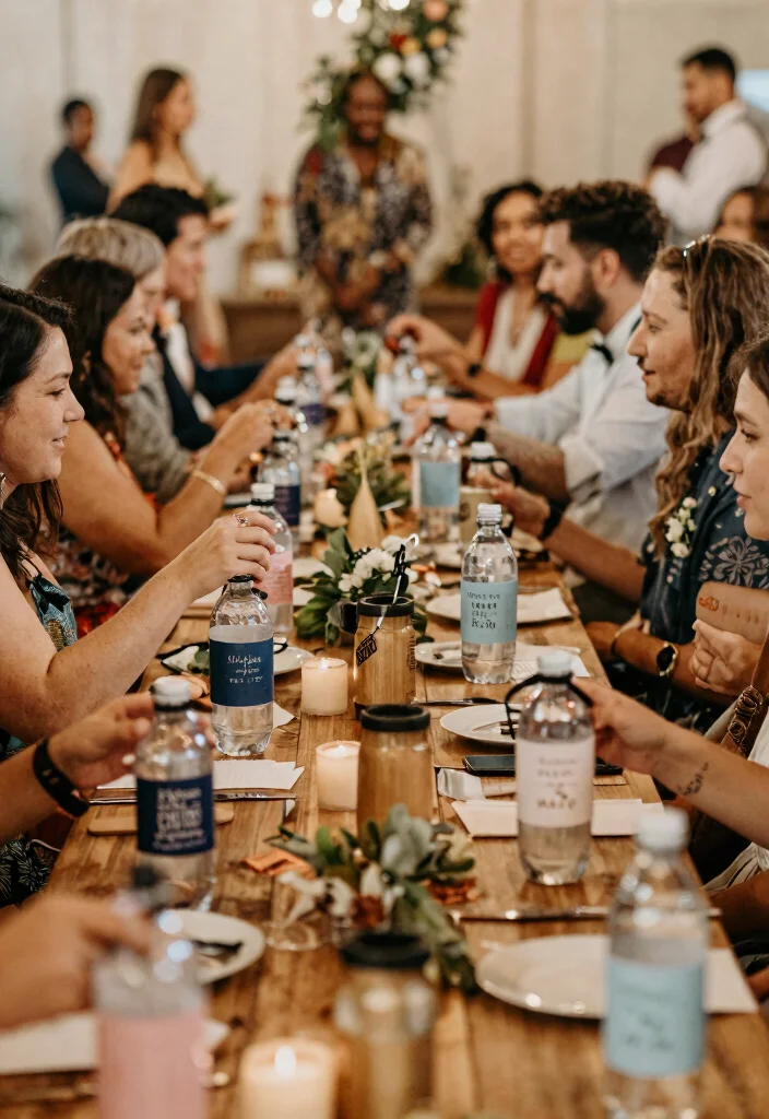 18 Wedding Party Favors for Guests That Actually Leave With Them - 10. Personalized Labels on Reusable Water Bottles 1