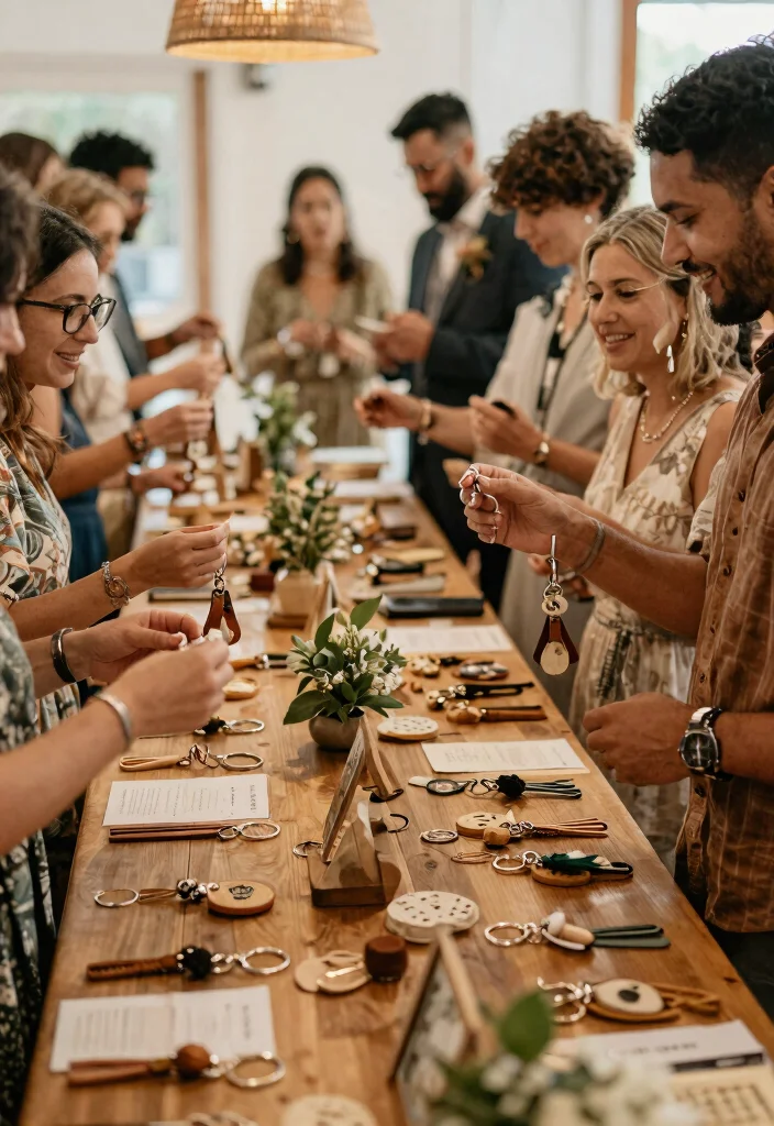 18 Wedding Party Favors for Guests That Actually Leave With Them - 13. Eco-Friendly Keychains 1