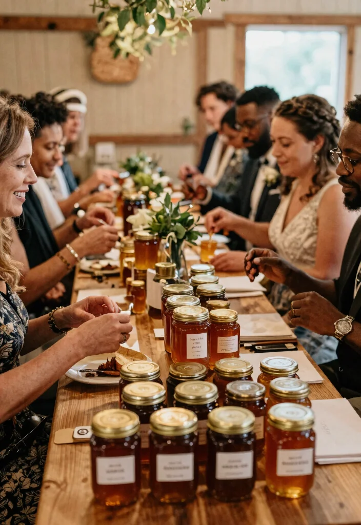 18 Wedding Party Favors for Guests That Actually Leave With Them - 15. Local Honey Jars 1